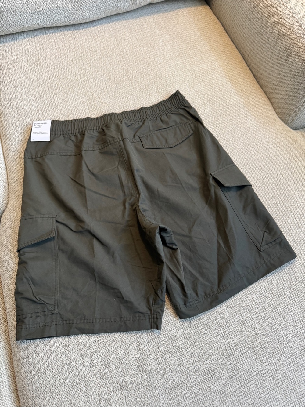 Nike Men's Olive Green Cargo Shorts with Drawcord Waist - Picture 2 of 5